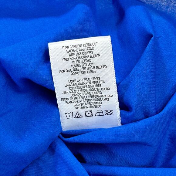 Copper Key Faux Wrap Dress Size Medium Blue Career Textured Classic Rayon  Mini - Picture 14 of 16